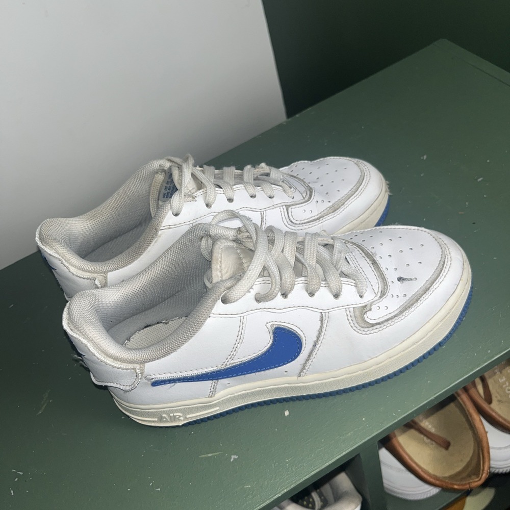 Nike Air Force 1/1 GS 3.5 White Royal Sneakers  Women's‎ Size 5  Customizable